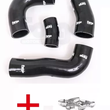 KIT MANICOTTI SILICONICI INTERCOOLER FORGE MOTORSPORT PER VW GOLF MK7 GTI (NERO, CON FASCETTE)